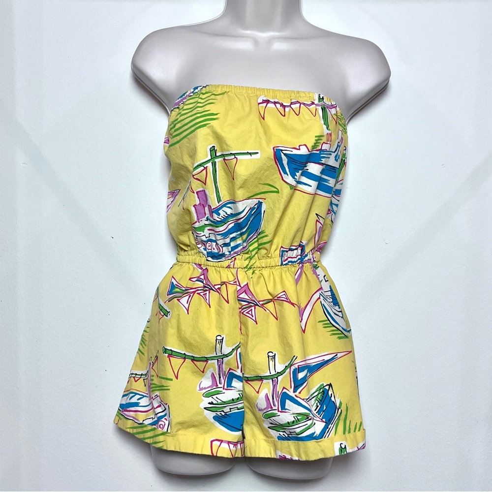 Urban Outfitters Beach Romper Boho Twee Vacation Tropical Pool Island Yellow XS